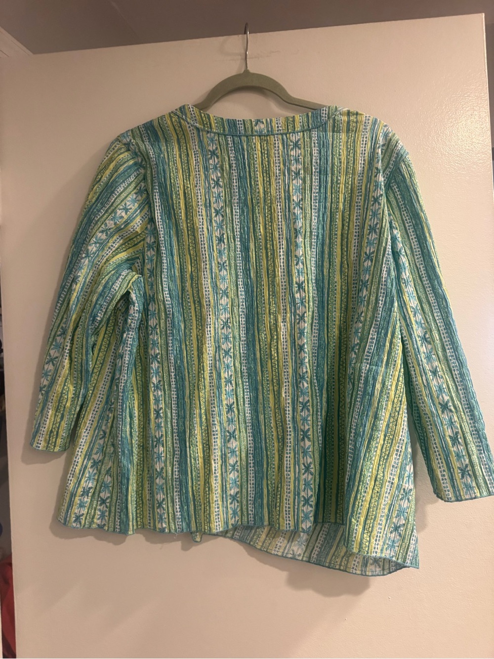Habitat Blue Green Striped Cotton Tunic Top Large Casual Lightweight - Picture 10 of 10
